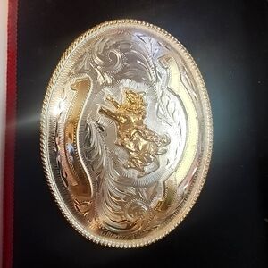 Vintage belt buckle silver plated